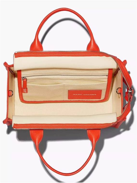 Marc Jacobs The Leather Medium Tote Bag, Electric Orange